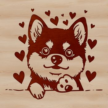 A cute Japanese dog breed with a unique fox-like face peeking out from behind its head.
