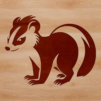 A detailed illustration of a wild animal, specifically a skunk, designed as vector art.