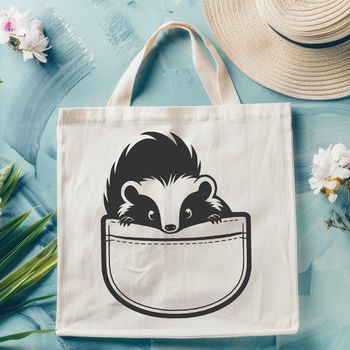 A detailed illustration of a skunk, suitable for vector design and commercial or personal projects.
