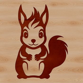 A simple line drawing of a cute squirrel character.