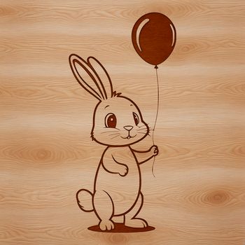 A digital illustration of a standing rabbit with simple graphics.