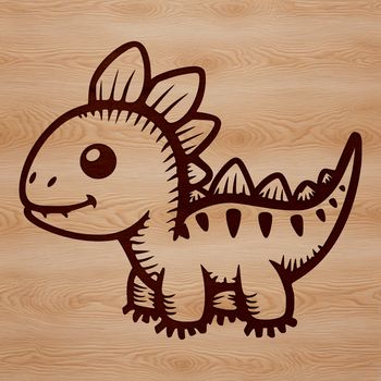 A baby Stegosaurus dinosaur with armored plates on its back and spikes on its tail.