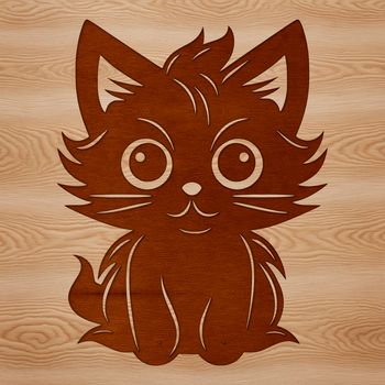Illustration of a sitting cat, suitable for digital design and cutting machine projects.