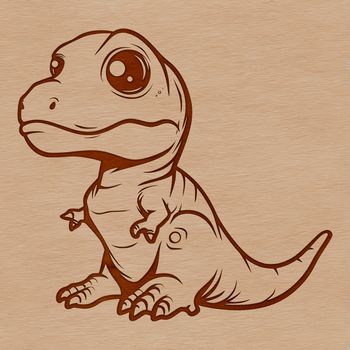 A prehistoric baby Tyrannosaurus Rex illustration in vector format.
