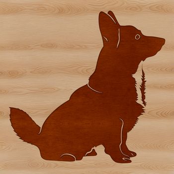 A sitting Welsh Corgi breed dog, depicted in vector format as a digital illustration.