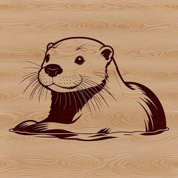 A detailed illustration of a wild otter in various poses.