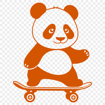 A digital illustration of a panda in a relaxed pose.