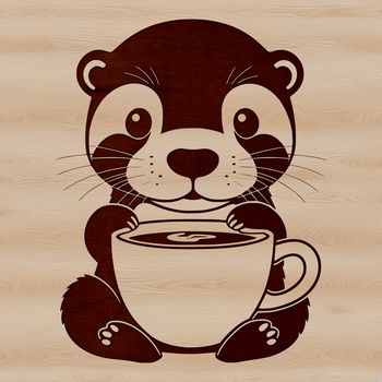 An SVG vector graphic image of a cute otter animal.