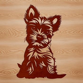 A sitting Yorkshire terrier dog breed in vector format.