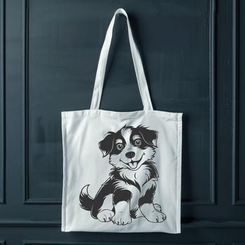 Cute Sitting Australian Shepherd Stencil