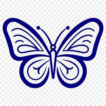 A simple line drawing of a cute butterfly with full body illustration.