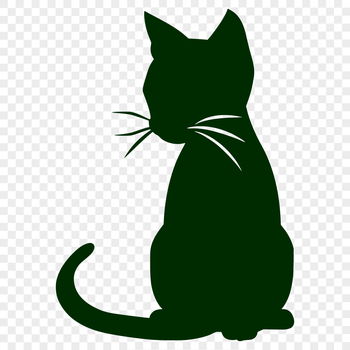 A high-quality illustration of a kitten sitting in a relaxed pose.