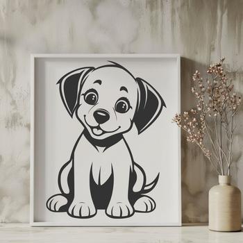 A realistic vector illustration of a sitting Labrador Retriever in full body pose.