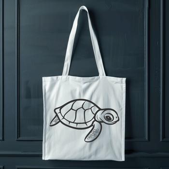 A detailed illustration of a sea turtle from head to tail, showcasing its shell and flippers.
