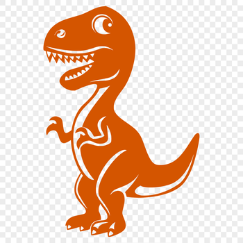 A colorful illustration of a baby dinosaur in full body pose.