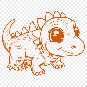 A prehistoric baby dinosaur in full-body pose, ideal for vector art designs.