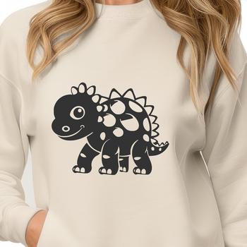 A prehistoric baby dinosaur with a full body pose, suitable for vector art and clipart designs.