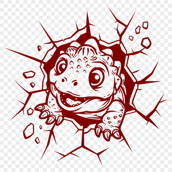 A small, cute prehistoric dinosaur with a full body, depicted in a digital vector format.