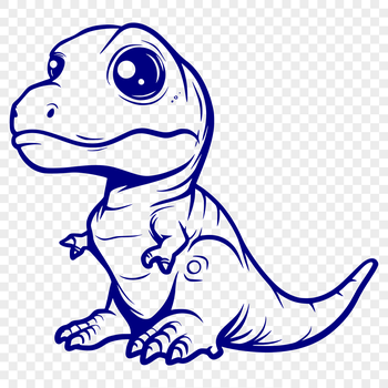 A full-body illustration of a young Tyrannosaurus Rex from the prehistoric era.