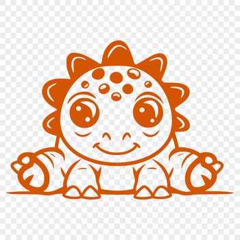 A full body illustration of a prehistoric baby dinosaur in vector format.