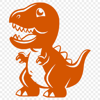 A cute, full-body illustration of a prehistoric baby dino, suitable for vector design.