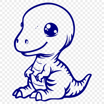 A full-body illustration of a baby T Rex dinosaur.