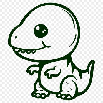 A simple vector design featuring a full-body drawing of a cute dinosaur in various poses.