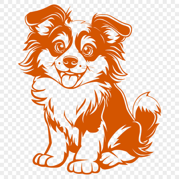 A portrait of a sitting Shetland sheepdog breed dog in vector format.