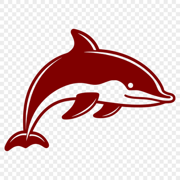 A full-body illustration of a dolphin, designed as vector art for various uses.