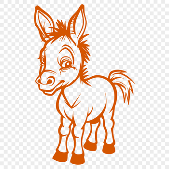 A standing donkey animal vector image.