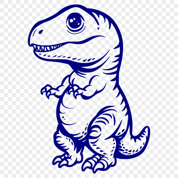 A full-body illustration of a cute prehistoric dinosaur in vector format.