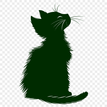 A cute, full-body kitten sitting on its haunches, suitable for digital art and design.