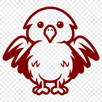 A simple line drawing of an eagle with full body proportions.