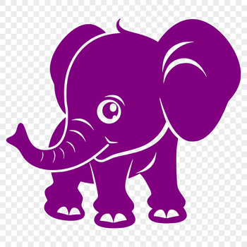 A detailed illustration of a standing elephant with its entire body visible, suitable for vector graphics.
