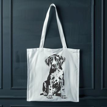 A sitting Great Dane dog with full body illustration.