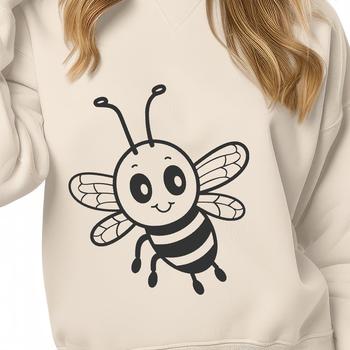 A colorful illustration of a bee in flight, suitable for various creative projects and designs.