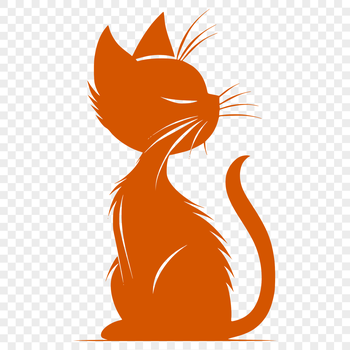 A sitting kitten in full body view, depicted as a vector design.