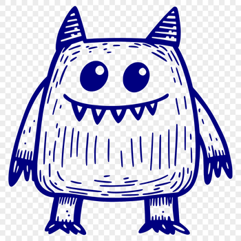 A colorful cartoon monster design suitable for Halloween decorations or crafts.