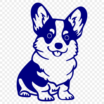 A vector illustration of a corgi sitting in full body pose.