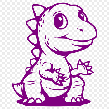 A detailed illustration of a baby dinosaur in full body form.