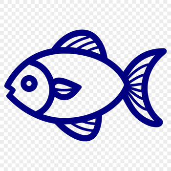 A simple line drawing of a cute sea creature shown in full body pose.