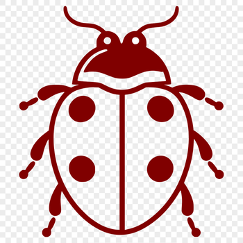 Simple line drawing of a ladybug in full body pose, ideal for vector art designs.