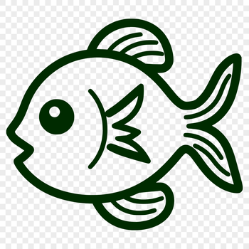 A simple line drawing of a cute sea creature in full body view, ideal for vector design projects.