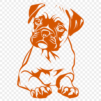 Laying Puppy Vector Drawing