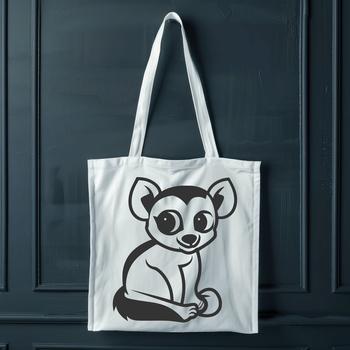 A cute, hand-drawn lemur illustration suitable for commercial or personal use as a vector design template.