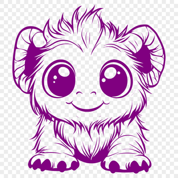 A colorful illustration of a cute monster character, suitable for various creative projects.