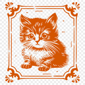 A cute, full-body illustration of a sitting cat in vector format.