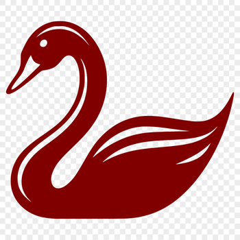 A simple line drawing of a swan in full body pose.