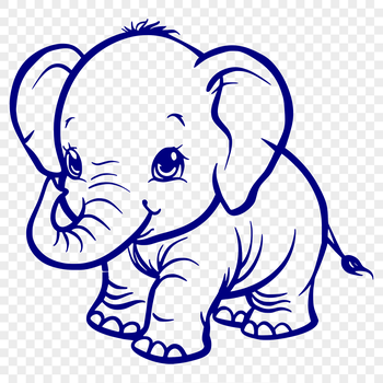 Full body illustration of a standing elephant in vector format, suitable for various designs.