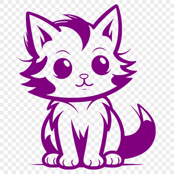 A vector illustration of a full-body cat in a relaxed pose, suitable for various designs and crafts.